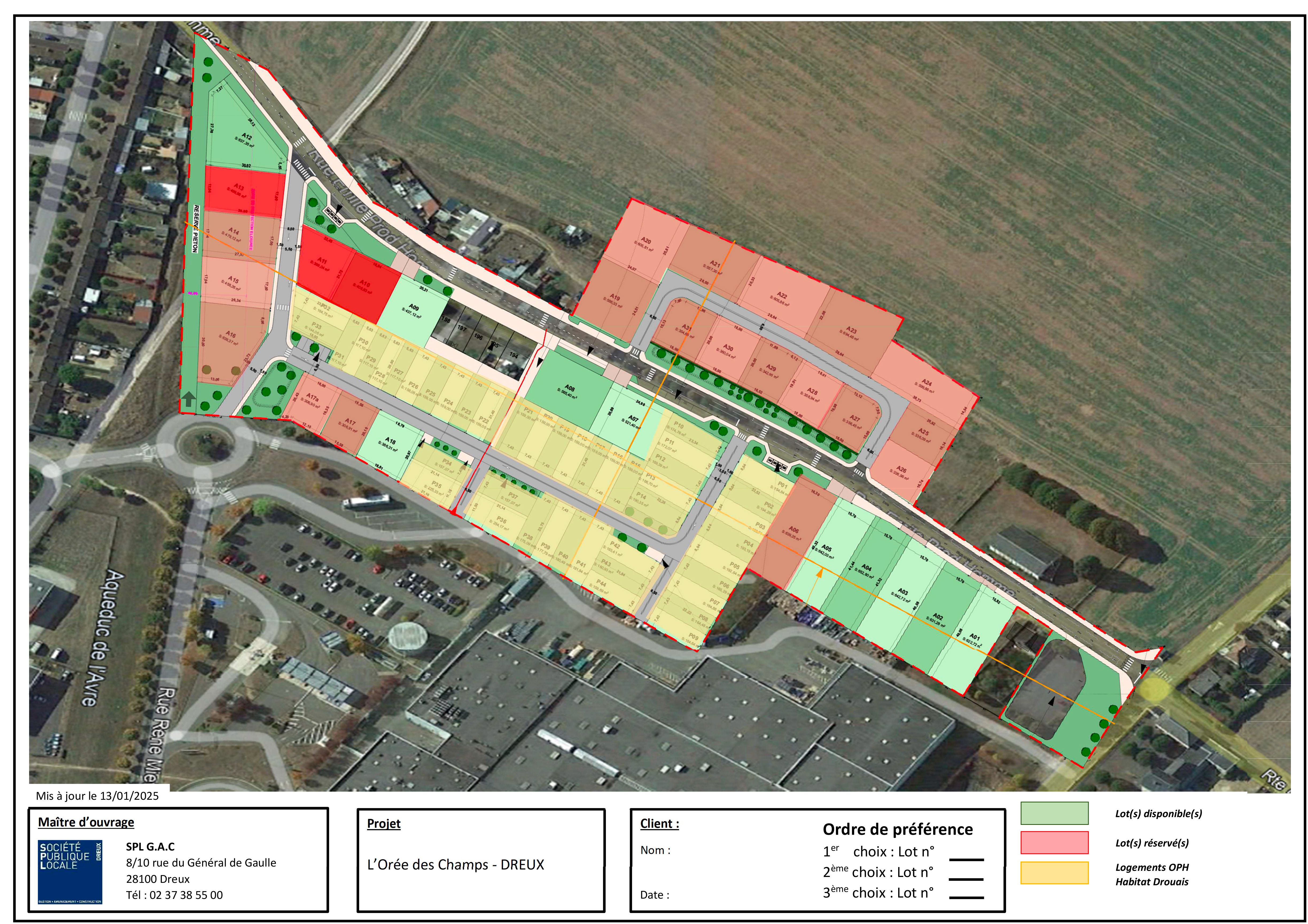 Plan terrain L'Orée des Champs à Dreux